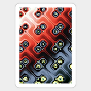 Black, Red and Grey Abstract Pattern Sticker